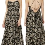 Free People  Size S Charlie Bustier Maxi Dress Black Gold Metallic Whimsigoth Photo 8