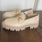 ZARA NWT Buckle Horsebit Loafers White Gold Size US 8 Photo 3