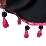 Pitusa New Mykonos Tassel Dress Black Pink Trim Pima Cotton Modal Size Standard Size M Photo 9