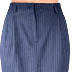 Paul Stuart Women's Blue Wool Pinstripe Knee Length Straight Pencil Skirt Size S Photo 3