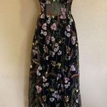Lulus NWOT Radiant Fantasy Black Floral Embroidered Tulle Maxi Dress Photo 9