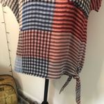Ivy Jane  Striped Gingham Tie Front Blouse Photo 4