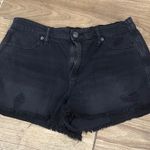Aerie  Black Jean Shorts Distressed Cut-Off Style Photo 0
