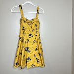 Vtg Dress Ixia Cat Novelty Print Yellow Fit Flare Rockabilly Jazz 50s M Size M Photo 2