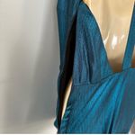 Revolve  NBD X NAVEN Blue Metallic Halter Dress Photo 6