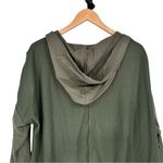 Heyson Olive Waffle Knit Long Sleeve Hoodie Sweater Top size 1X NWT Lightweight Green Photo 5