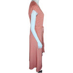 Madison Womens Medium Peach Polka Dot Wrap Dress With Belt V Photo 8