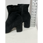 Madden Girl Woman’s  Black Fabric 9m Side Zip Block Heel Ankle Bootie Photo 3