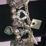 Silver Tone Angels Doves Hearts Boho Charm Beaded Bracelets Photo 0