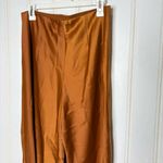 Joie  Rust Orange Satin Wide Leg Cropped Pants Photo 8