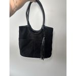 Black‎ Faux Suede Bohemian Hobo Shoulder Bag Tote with Tassel Boho Hippie Black Photo 1