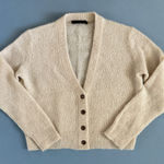 Jenni Kayne  Boyfriend Cardigan Beige Alpaca Wool Knit Sweater Photo 0