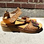 Spring Step L'Artiste By Cuteness Leather Wedge Sandals Ankle Strap Brown 10.5 Photo 2