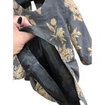 Irene Klarie Floral Embroidered Shift Dress Size UK42 US 8 M Gray Jacquard Gold Photo 9