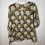 Natural Life Floral Whimsigoth Boho Oversized Flowy Pintuck Blouse Size S/M Photo 3