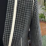 Vintage 90s Emanuel Ungaro Parallele Paris Black & Ivory Windowpane Blazer Size 4 Photo 2