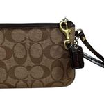 Coach Peyton Signature Coated Canvas Small Wristlet Khaki/Saddle Photo 1