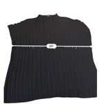 Marla Wynne Pleated Poncho Top Size 1X Black Textured Knit Oversized Blouse Photo 4