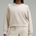 Lululemon 🤍 Cream Perfectly Oversized Cropped Crew Sweatshirt Photo 0