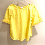 COS  Yellow Textured Cotton Dolman Sleeve Top Women Size 12 Photo 0