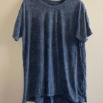 Free People Gray Acid Relaxed Fit Short Sleeve Tee with Crew Neck Blue Photo 0