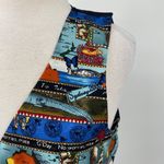 Vintage 90s Nicole Miller Silk Vest Australia Pattern Black Blue Red NEW Large Photo 5