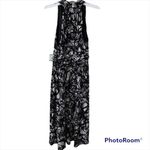 Kasper NWT  Black Patterned Sleeveless VNeck Slinky Dress Photo 1