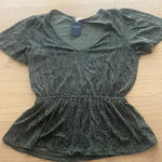 Lucky Brand 🆕Lucky🍀Brand Olive Leopard Print Babydoll Top🆕 Photo 1