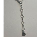 Lucky Brand Carded Pave Necklace Silver Tone Circle Pendant Marcasite Adj 22" Photo 4