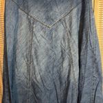 Lauren Ralph Lauren Vintage Y2K Western Style Faded Cotton Denim Midi Skirt 10 Blue Photo 2