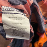 Abel the label Orange Pink Floral Print V Neck Smocked Waist Maxi Dress Size S Photo 11