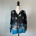 Loft | Floral Semi Sheer Tunic Top Sz SP Photo 1