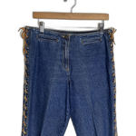 Willi Smith  Jeans Womens 8 Blue Denim Straight Leg Laced Sides Western Boho Y2K Photo 1
