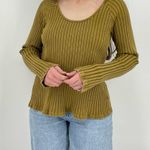 Knox Rose boho ribbed longsleeve top scoop neck shirt cumin brown size m Photo 7
