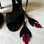 Manolo Blahnik  Cherry Lace-Up Sandals 38.5 Black‎ Suede Ivy Shoe 2003 Remake Photo 7