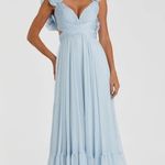 Mac Duggal  Ruffle Tiered Cut Out Chiffon Gown in Powder Blue 6 Photo 1