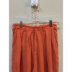 Free People  Pants Wide Leg Orange Pleated‎ Pockets High Waisted Trousers Linen Photo 3