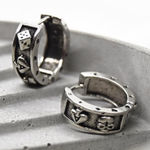 Sterling Silver Punk Hoop Earrings Photo 0