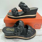 exe Ipanema Black Woven Faux Leather Wedge Heel Platform Sandals Y2K Style NEW Size 5.5 Photo 1