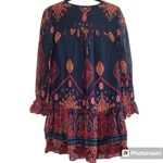 Soft Surroundings  Embroidered Paisley Print Tassel Tunic Dress Size Small Photo 2
