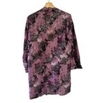 Apt. 9  Purple Robe Small Floral Satin shiny Romantic sexy glam honeymoon boudoir Photo 1