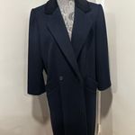 Vintage 80s J. G. Hooks Sz: 10P Long 100% Wool Navy Single Breast Peacoat. Blue Photo 0