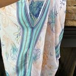 Kimono caftan cover up wrap M L XL one size turquoise blue coral white orange Photo 3
