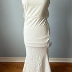 Lulus Loving Fate White Bow Square Neck Backless Maxi Dress Size Large Photo 4