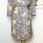 Burton of London Gray Floral Shirtdress with Tie Belt Size Small Photo 3
