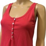 Mama Red Cotton Blend Henley Button Up Sleeveless Tank Mini Dress Womens Medium Size undefined Photo 4