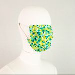 NEW 100% Cotton Printed Face Mask Yellow Photo 2