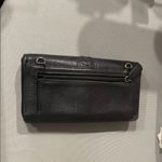 Brighton Double Snap Black Leather Wallet with Silver Accent & Whipstiched Photo 1