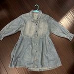 Veveret Blue Distressed Denim Dress Western Cowboy Small Photo 4