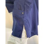 Healing Hands  Purple Label Yoga V-Neck Juliet Scrub Top XS Navy Blue Logo Photo 5